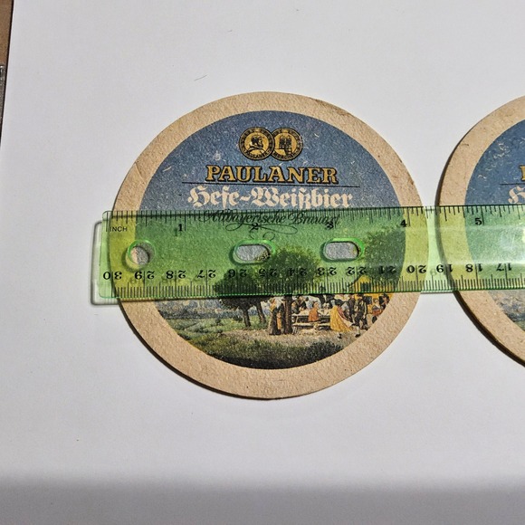 Paulaner‎ Lufthansa Beer Coasters Set of 2 German Münchener Brauerei Vintage - Picture 3 of 4